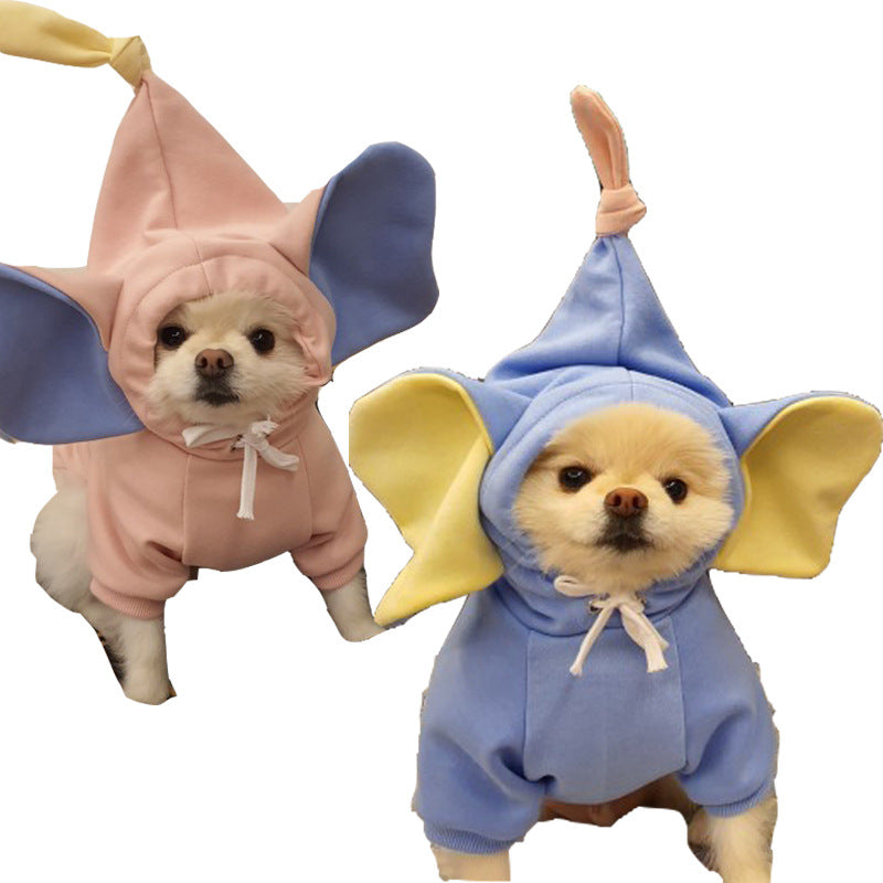 Elephant to dog cat small medium-sized dog autumn winter hoodie grab fleece clothing supplies pet