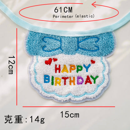 Pet ins wind birthday drool towel bib scarf Dog cat hat accessories wholesale factory direct sales