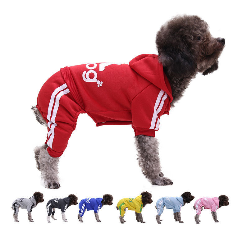 Factory custom dog clothes four-foot hoodie button pet clothes Pet supplies Cat clothes Autumn and winter