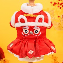 Big flower jacket New Year dress small medium large dog pet dog cat clothes clothing wholesale