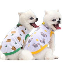 Small, medium and large dog vest Cat pet clothing supplies spring and summer new cartoon teddy dog clothes