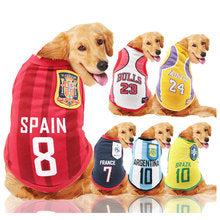 Pet small, medium dog spring summer net vest World Cup basketball clothes Cat supplies