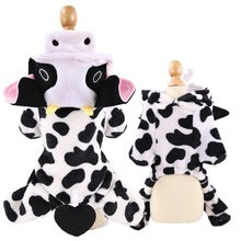 Dog supplies Coral velvet cat clothes Pet clothes New autumn/winter Cow turn cartoon clothes medium-sized dog