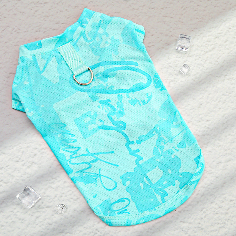 Ice silk cool clothes, vest, waistcoat, and dog clothes