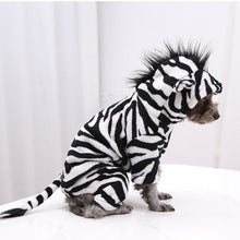 Zebra into pet dog cat Autumn winter thickened flannel four-legged clothing wholesale small, medium and large dogs