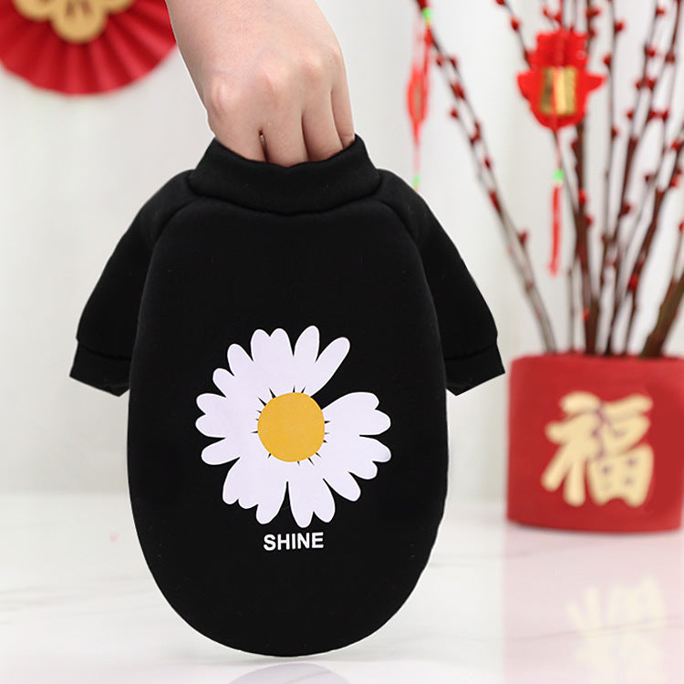 New Year Peking Opera Facial makeup Chrysanthemum small dog clothes Cat pet supplies Autumn and winter hoodie