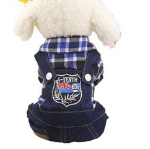 Pet clothing plaid British style four-leg strap cowboy clothing manufacturers wholesale