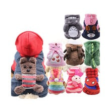 Pet supplies Small medium-sized dog dog clothes cat clothing autumn and winter four-legged cotton-padded cartoon change suit