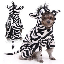 Zebra into pet dog cat Autumn winter thickened flannel four-legged clothing wholesale small, medium and large dogs