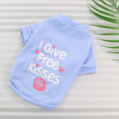 Pet clothing spring and autumn print short-sleeved dog cat clothes small and medium-sized dog manufacturers wholesale