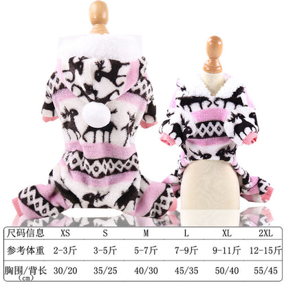 Small big Dog Christmas pet supplies clothes Teddy cat cotton-padded clothing funny autumn and winter pet clothing