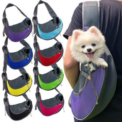 Breathable mesh comfort dog and cat single-shoulder bag