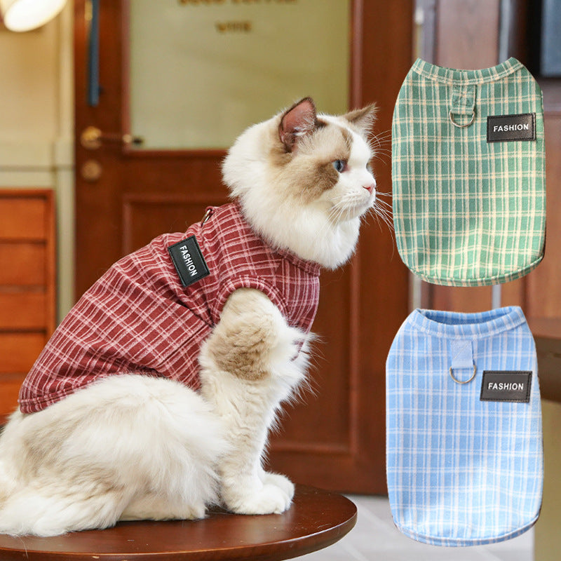 Pet clothing - Fall/Winter vintage check shirts - Dog and cat clothes
